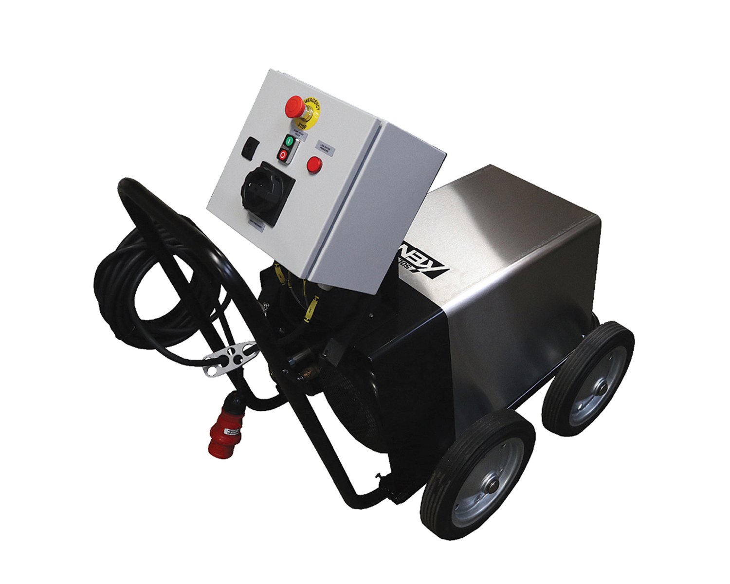 Large professional cold water cleaner 4-wheel high pressure washer for industrial and demanding applications